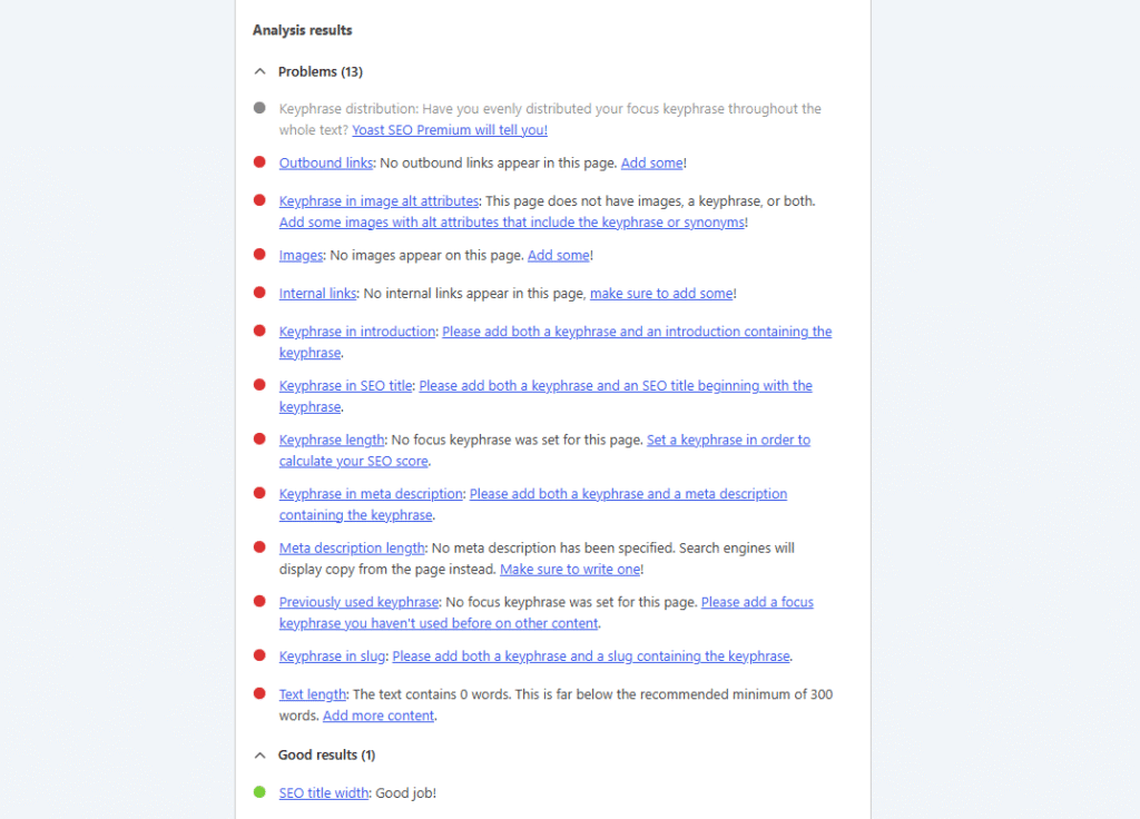 YOAST SEO technical Checklist 